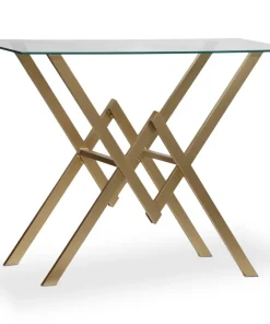 Console Murviel en Verre et Pieds Or