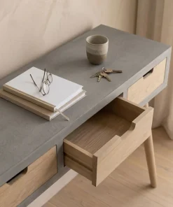 Console scandinave 3 tiroirs Tatum Gris