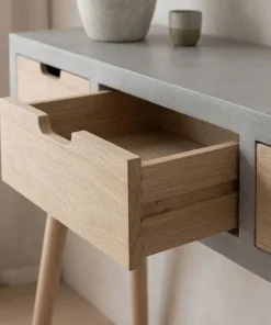 Console scandinave 3 tiroirs Tatum Gris