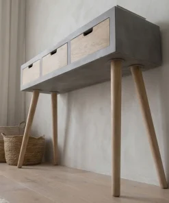 Console scandinave 3 tiroirs Tatum Gris