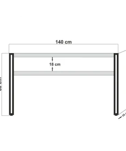 Console style industriel Senlid L140cm Métal Noir et Bios clair