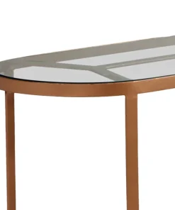 Console Totem Verre et Métal Cuivré