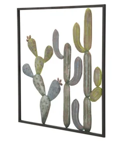 Décoration murale Cactus en fer Multicolore