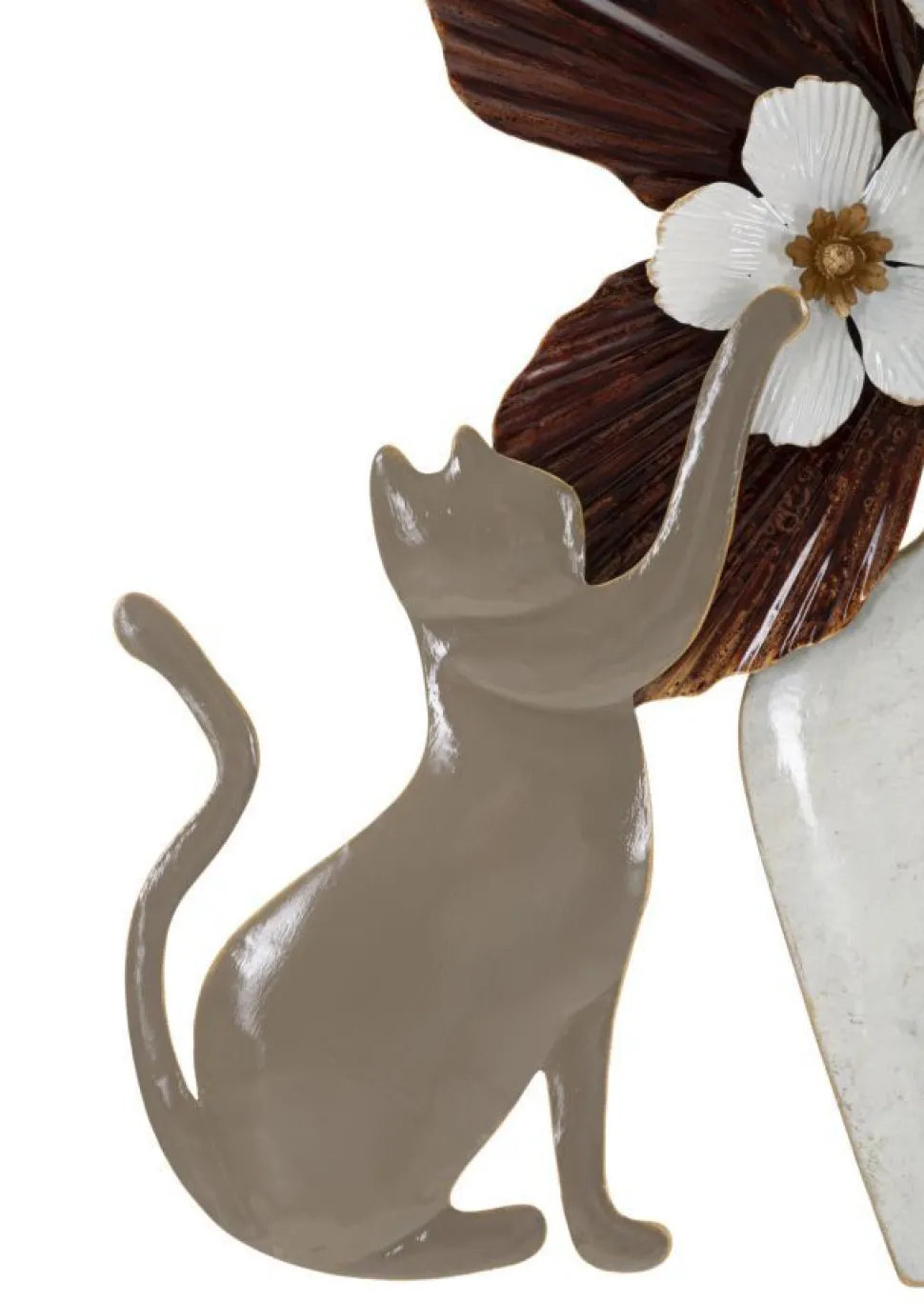 Décoration murale chat en métal 3D multicolore