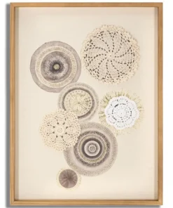 Décoration murale Circlly en bois motifs géométriques tons chauds