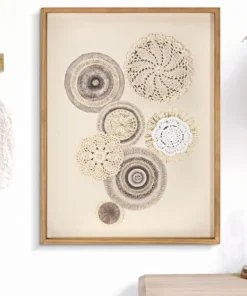 Décoration murale Circlly en bois motifs géométriques tons chauds