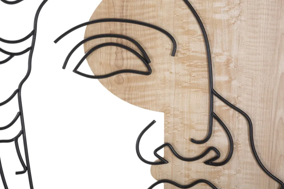 Décoration murale 3D David métal et bois M.D.F multicolore