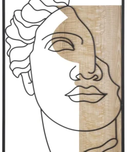 Décoration murale 3D David métal et bois M.D.F multicolore
