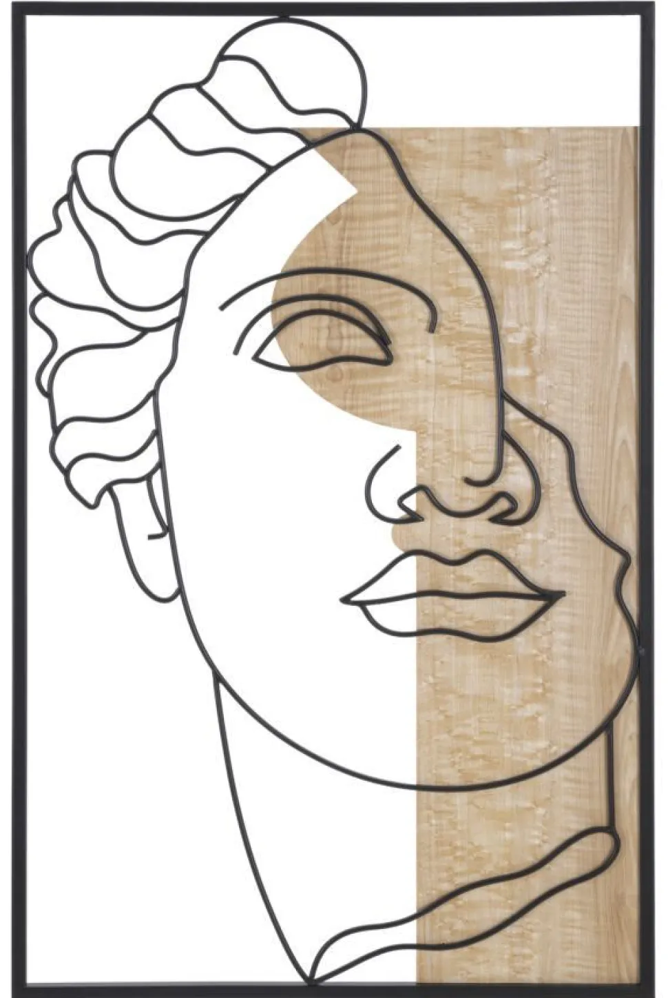 Décoration murale 3D David métal et bois M.D.F multicolore