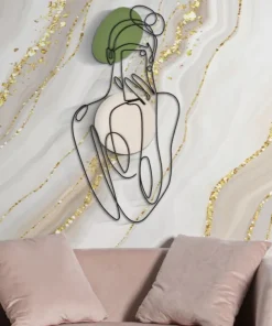 Décoration murale 3D en métal Noir contrecoup de téléphone avec embellissements colorés