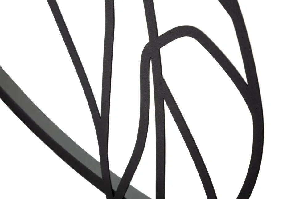 Décoration murale 3D fleurs cadre circulaire Fer Noir finitions dorées
