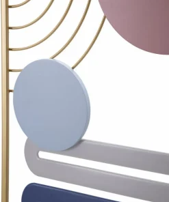 Décoration murale 3D géométrique en métal multicolore