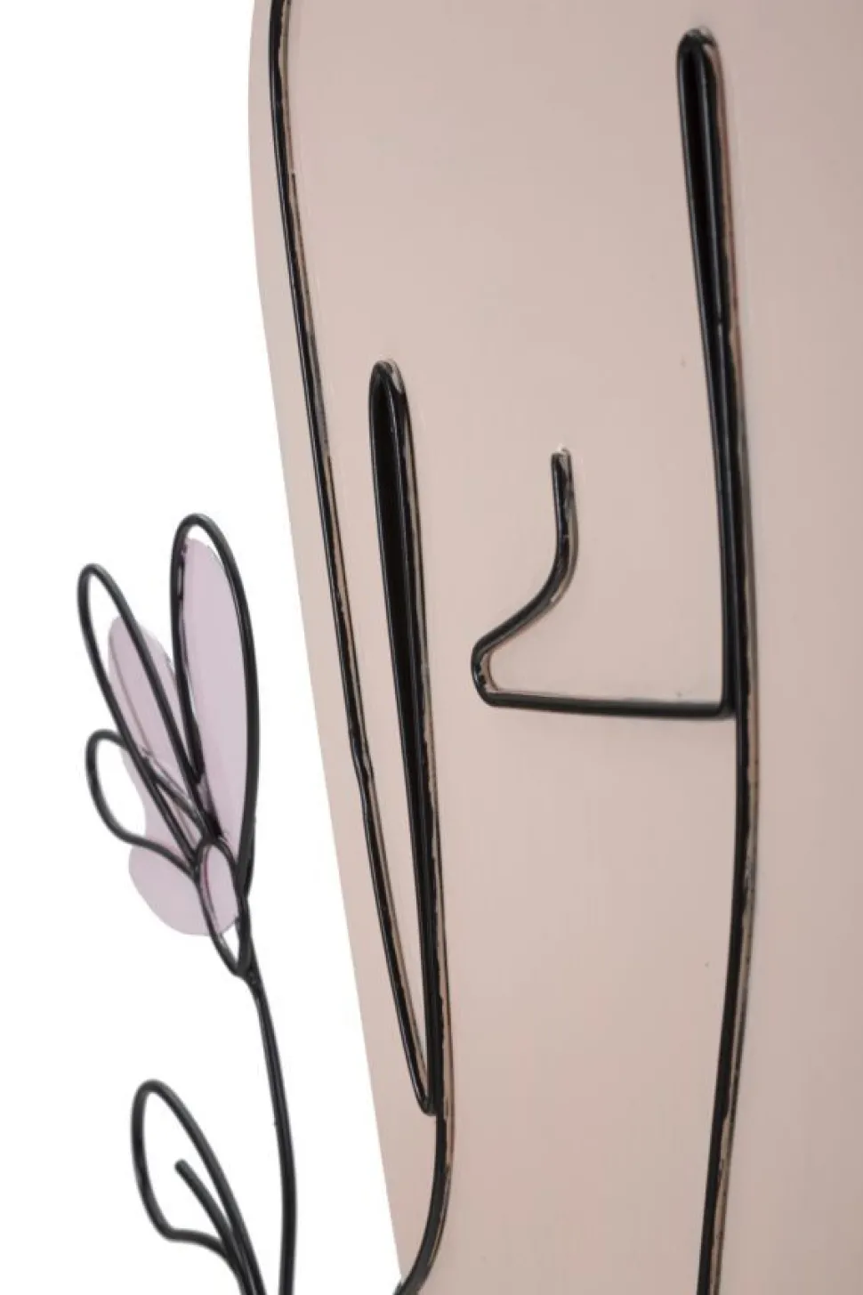 Décoration murale 3D métal Noir silhouette Femme assise fleurs colorées