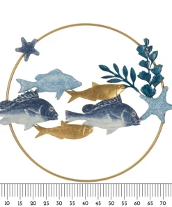 Décoration murale 3D Poissons Tropicaux Fer et M.D.F Multicolore