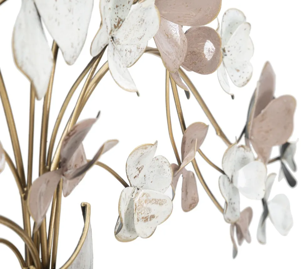 Décoration murale Vase 3D en Fer multicolore avec fleurs