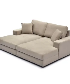 Duo de méridiennes Fabien combinables en canapé profond Velours Taupe