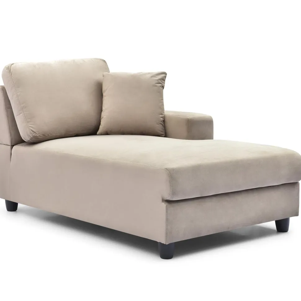 Duo de méridiennes Fabien combinables en canapé profond Velours Taupe