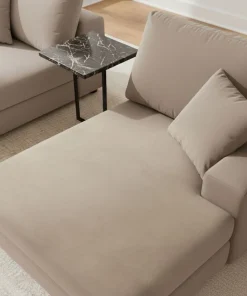 Duo de méridiennes Fabien combinables en canapé profond Velours Taupe