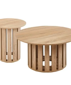 Ensemble de 2 tables basses Annabel Chêne clair