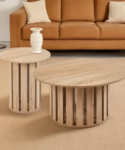 Ensemble de 2 tables basses Annabel Chêne clair