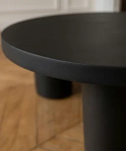 Ensemble de 2 tables basses rondes avec piètement style colonne Storia Noir
