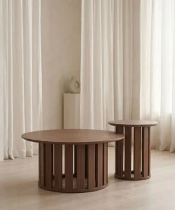 Ensemble de 2 tables basses Annabel Bois Noisette