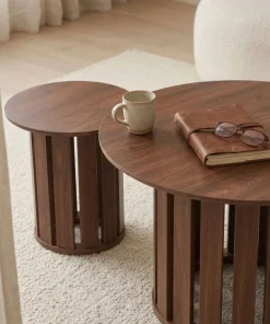Ensemble de 2 tables basses Annabel Bois Noisette