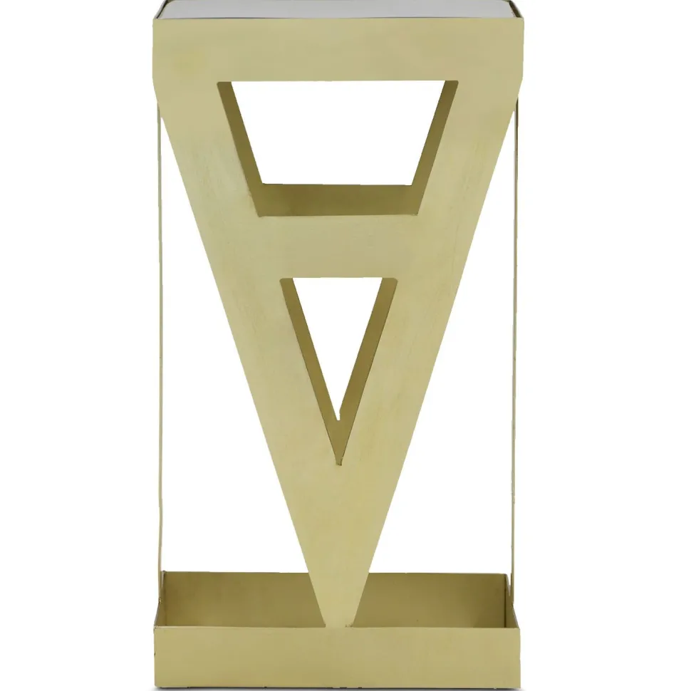 Ensemble de 3 tables d'appoint Amstra en Verre fumé et Métal Or