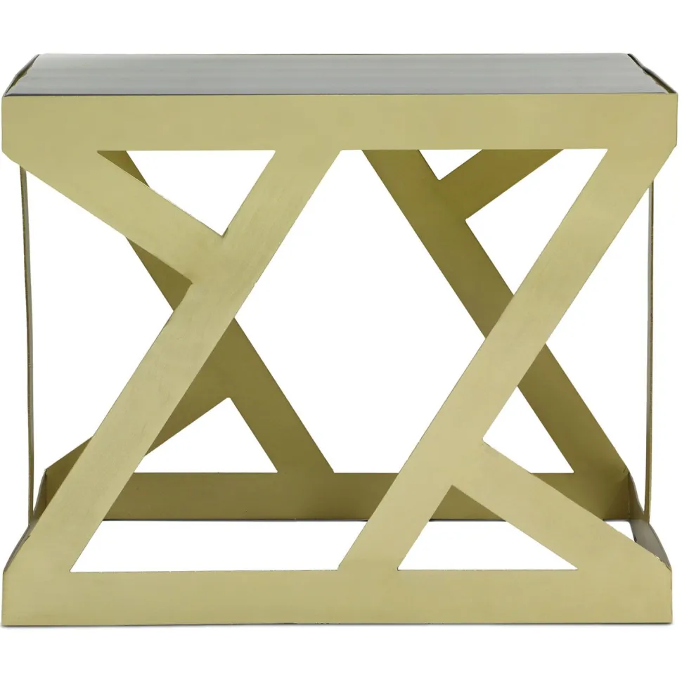 Ensemble de 3 tables d'appoint Zendaya en Verre fumé et Métal Or