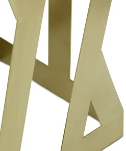 Ensemble de 3 tables d'appoint Zendaya en Verre fumé et Métal Or