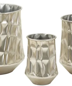 Ensemble de 3 vases Argentés reliefés