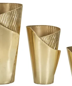 Ensemble de 3 Vases Fer Doré