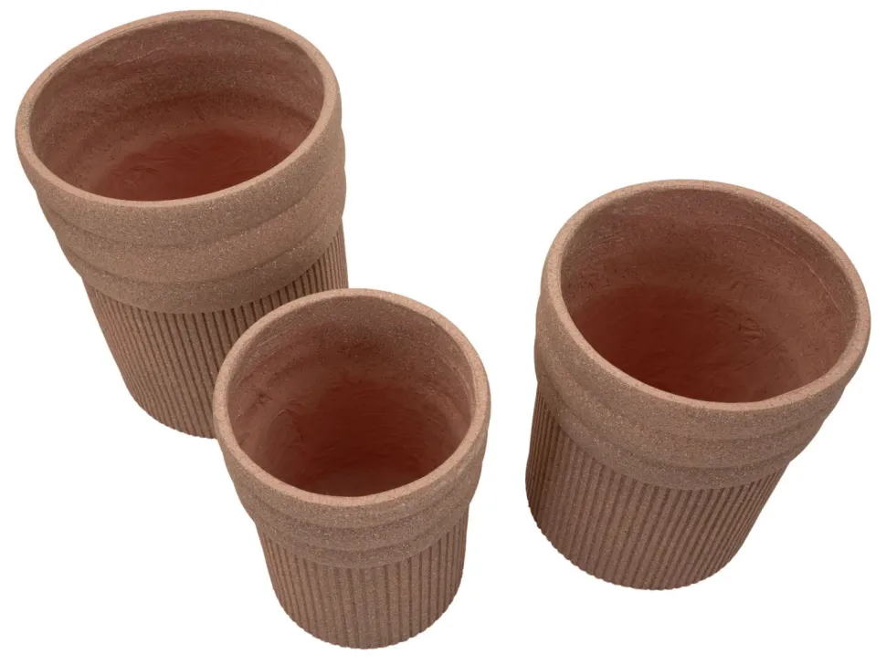 Ensemble de cache-pot d'extérieur Colombia 3 pièces Terre Cuite