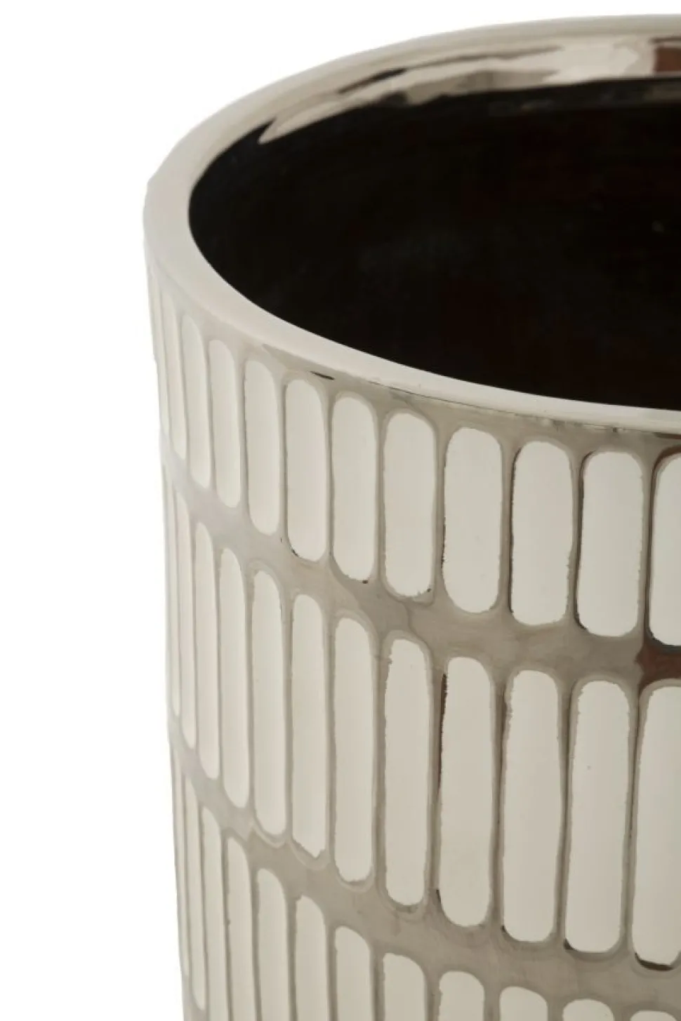 Ensemble de vases en céramique décorés Argenté et Blanc