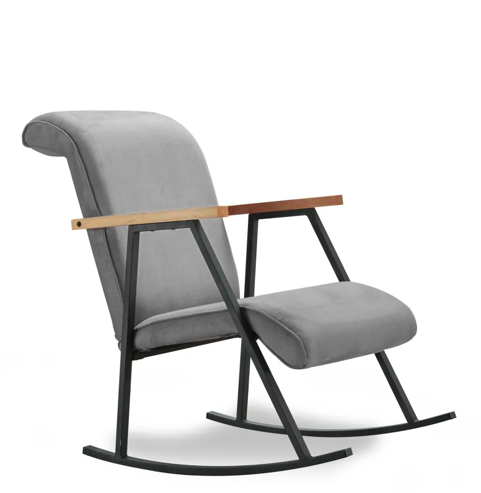 Fauteuil à bascule Vitocha Velours Gris