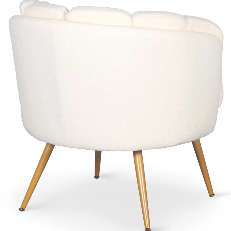 Fauteuil arrondi Brenda Tissu bouclette Beige