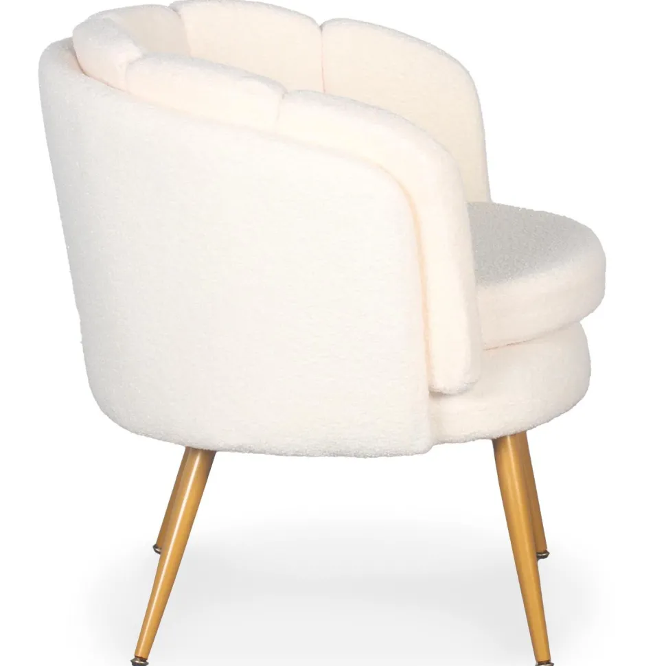 Fauteuil arrondi Brenda Tissu bouclette Beige