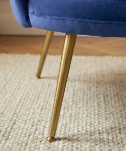 Fauteuil arrondi Brenda Velours Bleu