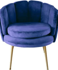 Fauteuil arrondi Brenda Velours Bleu