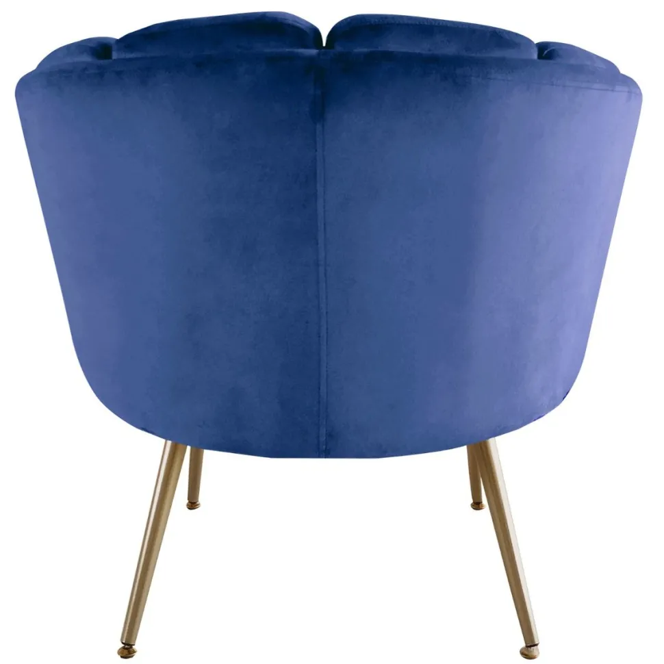 Fauteuil arrondi Brenda Velours Bleu