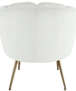 Fauteuil arrondi Brenda Velours Blanc
