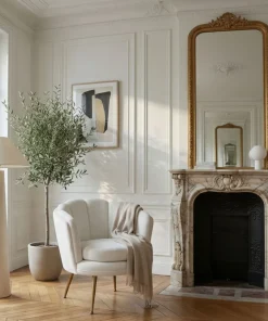 Fauteuil arrondi Brenda Velours Blanc