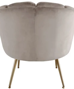 Fauteuil arrondi Brenda Velours Taupe