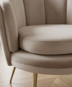 Fauteuil arrondi Brenda Velours Taupe