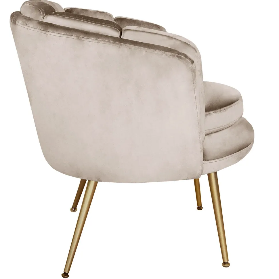 Fauteuil arrondi Brenda Velours Taupe