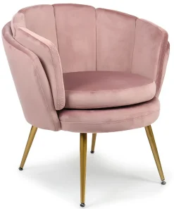Fauteuil arrondi Brenda Velours Rose