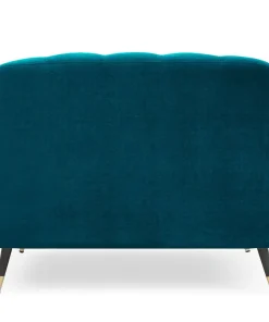 Fauteuil capitonné style boudoir Glams Velours Bleu canard