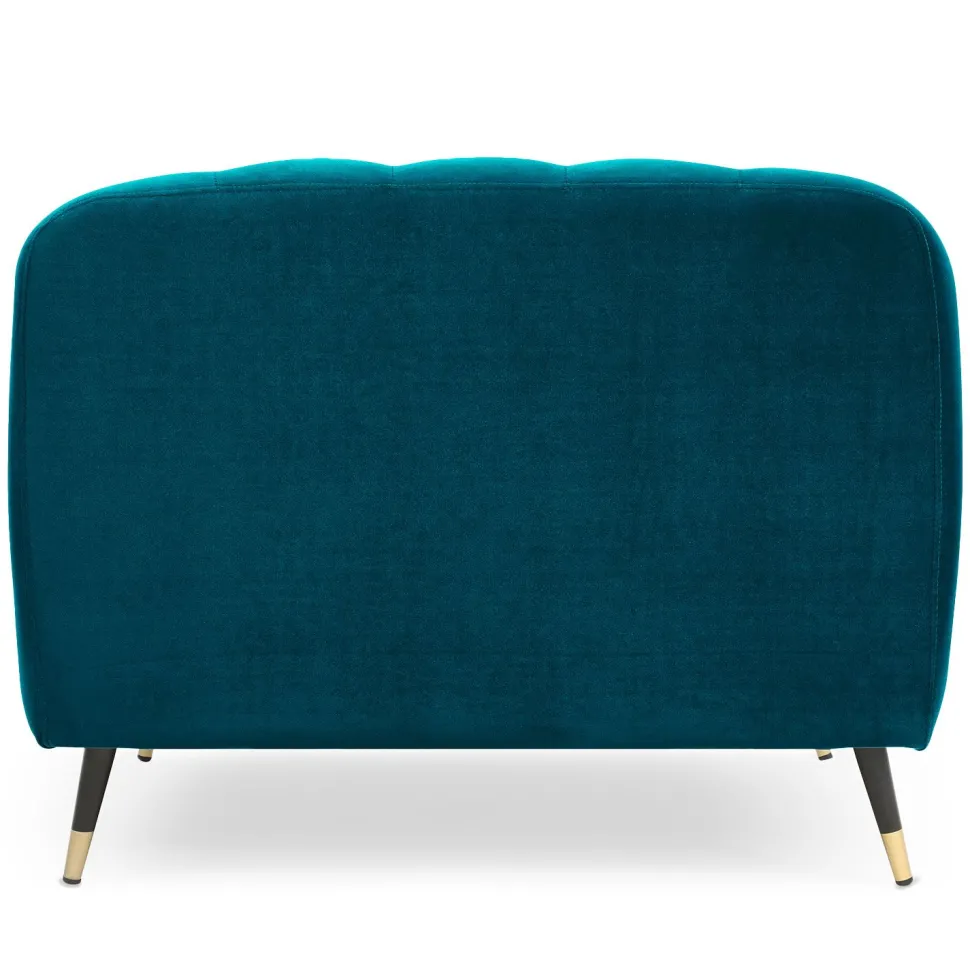 Fauteuil capitonné style boudoir Glams Velours Bleu canard