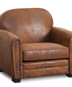 Fauteuil Club Perle Tissu Vintage