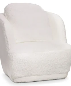 Fauteuil cosy Furdol Tissu Effet peau de mouton Crème